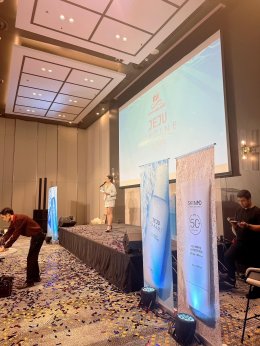 Arranged live interpreter on stage for JEJU MARINE cosmetic product launch event