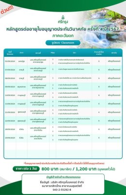 คอร์ส ต่อ4 อบรม Classroom ภาคตะวันตก  เดือนกันยายน 2567