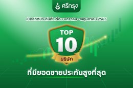  TOP 10 บริษัทประกันที่มียอดขายสูงที่สุดในช่วงต้นปี 2565