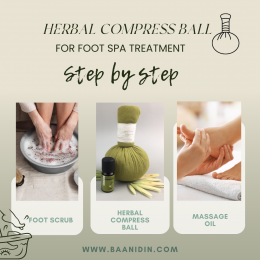 How to use herbal compress ball for foot spa treatment 