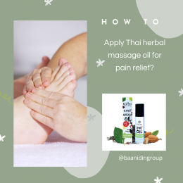 How do I apply Thai herbal massage oil for pain relief?