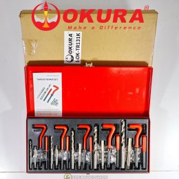 ชุดซ่อมเกลียว สปริง OKURA  **แบบยกชุด** [ HSS - HIGH SPEED STEEL ] M5 M6 M8 M10 M12 สปริงซ่อมเกลียว [ สแตนเลส SUS304 ]