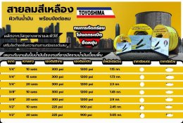 งานอย่างดี!!! สายลม TOYOSHIMA + คอปเปอร์ ผู้ - เมีย [เกรด PREMIUM] สวย หนา ทนแรงดันสูง ทนน้ำมัน รถทับไม่แตก 1/2 3/8 1/4