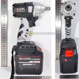 รับประกัน 6 เดือน] บล็อกไร้สาย LUCIAN สีขาว [ แบตใหญ่ 10 Ah. x 2ก้อน ] กล่องกระดาษ บล็อกแบต บล็อกไฟฟ้า บล็อกกระแทก บลอก