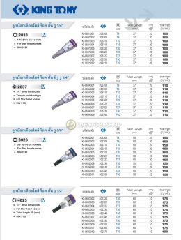 ของแท้!! ลูกบล็อกเดือยโผล่ KINGTONY ขนาด 1/2 1/4 สั้น ยาว TORX ทอค หัวจีบ HEX หกเหลี่ยม 6 เหลี่ยม 12แฉก ตัวM เดือยโผล่