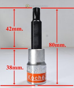 ของแท้!! ลูกบล็อกเดือยโผล่ KOCHE [แยกตัว] ขนาด 1/2 1/4 สั้น ยาว TORX หัวจีบ HEX หกเหลี่ยม 6 เหลี่ยม 12แฉก ตัวM เดือยโผล่