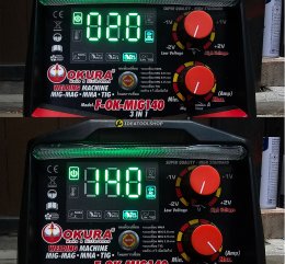 (รับประกัน1ปี) ตู้เชื่อม MIG OKURA MIG140 ไม่ต้องใช้แก๊ส แถมฟรี!! ลวดเชื่อม เครื่องเชื่อม 3in1 MMA TIG เชื่อม FLUX CORED