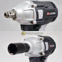 รับประกัน 6 เดือน] บล็อกไร้สาย LUCIAN สีขาว [ แบตใหญ่ 10 Ah. x 2ก้อน ] กล่องกระดาษ บล็อกแบต บล็อกไฟฟ้า บล็อกกระแทก บลอก