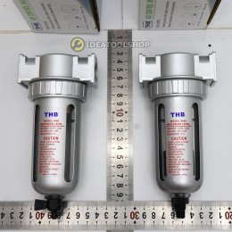 TAIWAN แท้!! ชุดกรองลม ดักน้ำ ปรับลม + น้ำมัน [ 2 ลูก ] THB แบบอลูมิเนียม ( Filter Regulator + Lubricator ) 1/2 3/8 1/4