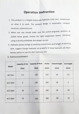 แม่แรงยกข้าง ACT ขนาด 2.5 5 10 15 ตัน แม่แรง แบบยกข้าง รุ่น ACT-5HJ ACT-10HJ ACT-20HJ ACT-30HJ ยกข้าง