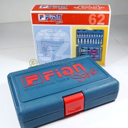 ของแท้ !!! ชุดเครื่องมือ FION ขนาด 1/4 [ 2 หุน ] 62 ชิ้น / ชุ ด ชุดบล็อก 62 PCS. / SET ชุดบล็อค บล๊อก ฟิออน ชุดเล็ก พกพา