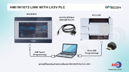 HMI IN1073 connected to PLC LX3V WECON setup and communication example