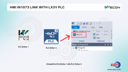 HMI IN1073 connected to PLC LX3V WECON setup and communication example