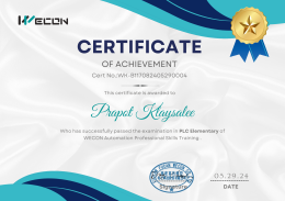 WECON Training Certificated