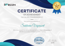 WECON Servo Certificate