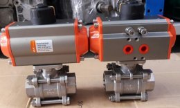 Ball Valve Stainless steel 316 3pc Pneumatic Actuator RAT Series 