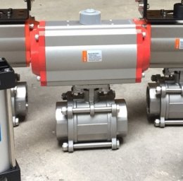 Ball Valve Stainless steel 316 3pc Pneumatic Actuator RAT Series 