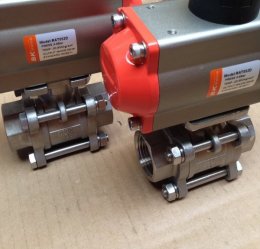 Ball Valve Stainless steel 316 3pc Pneumatic Actuator RAT Series 