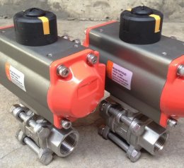 Ball Valve Stainless steel 316 3pc Pneumatic Actuator RAT Series 