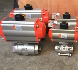 Ball Valve Stainless steel 316 3pc Pneumatic Actuator RAT Series 