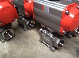 Ball Valve Stainless steel 316 3pc Pneumatic Actuator RAT Series 