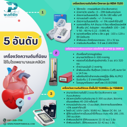 5 อันดับ เครื่องวัดความดันที่นิยมใช้ในโรงพยาบาลและคลินิก