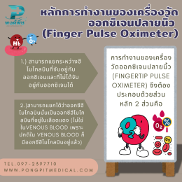 หลักการทำงานของเครื่องวัดออกซิเจนปลายนิ้ว (Finger Pulse Oximeter)