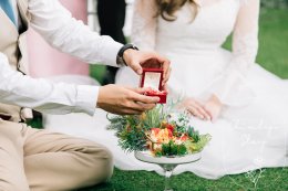 Minimal engagement ceremony at home