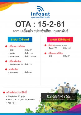 OTA ประจำเดือน กุมภาพันธ์ 2561