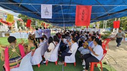 แห่ส่องเลขหางประทัด "พิธีเบิกเนตรพญายักษ์ และพระนารายทรงครุฑ ประชาชนแห่ร่วมงานแน่นวัด"