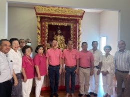 ป้าเชง บุญไทย ตั้งเด่นไชย ประธานในพิธีบวงสรวง บรรจุยันต์ดวง ใต้ฐาน องค์เทพเจ้าเตียวฮู้เทียนซือ หรือ เตี่ยวเทียนซื่อ