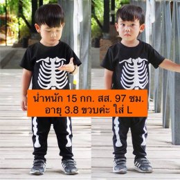 ไซส์ชุดกระดูกเด็กสีดำสุดฮิต ผ้า cotton ใส่สบาย