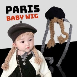 Paris baby wig หมวกวิกผมเปียสาวน้อย(ACC133)