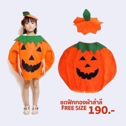 ชุดฟักทอง Free size !! สำหรับเด็กทุกวัย 100-150cm