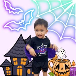Hallow wing Halloween เสื้อยืดแขนสั้นสกรีนลายฮาโลวีน