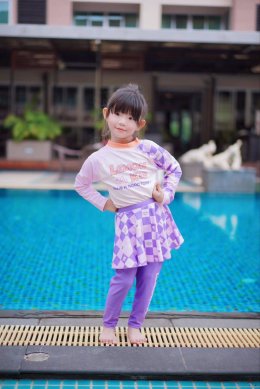 ชุดว่ายน้ำเด็กกันยูวี แบรนด์ Lemonkid มีชุดว่ายน้ำและหมวก