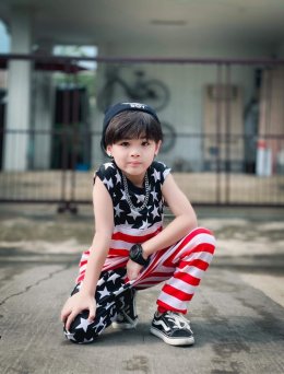 set ชุดแขนกุด ขายาว usa style (PB534)