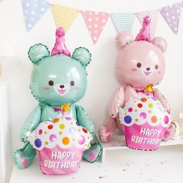 Cupcake bear ลูกโป่งรูปหมีถือคัพเค้ก (TOY656)