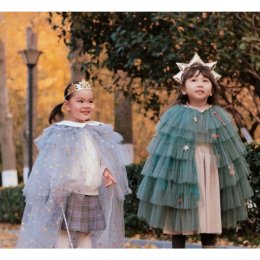 เสื้อคลุมระบายยาวต้นคริสต์มาส xmas  freesize 3-10 ขวบ