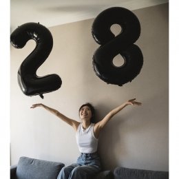 สีดำ Number 0-9 balloon บอลลูนตัวเลข (TOY637)