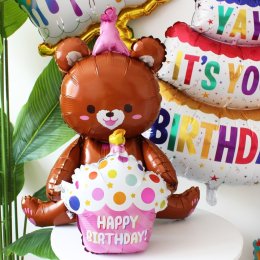 Cupcake bear ลูกโป่งรูปหมีถือคัพเค้ก (TOY656)