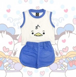 cartoon collection ชุดเช็ทลายการ์ตูนน่ารักแขนกุด ขาสั้น (PB368)