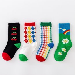 ถุงเท้า illustration sock(SOCK115 FLOWER)