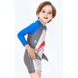 ชุดว่ายน้ำเด็ก Shark Fin (2ชิ้น ชุด+หมวก)(SW217)