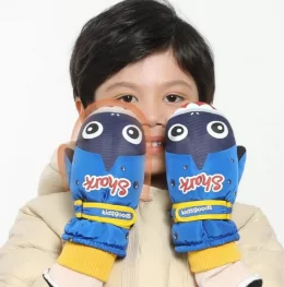 Ski gloves ถุงมือกันหนาวเด็ก ถุงมือเล่นสกี แบรนด์ kidsgoods รุ่นนิ้วรวม (STREET181)