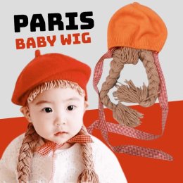 Paris baby wig หมวกวิกผมเปียสาวน้อย สดใส น่ารัก 