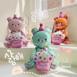 Cupcake bear ลูกโป่งรูปหมีถือคัพเค้ก (TOY656)