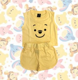 cartoon collection ชุดเช็ทลายการ์ตูนน่ารักแขนกุด ขาสั้น (PB368)