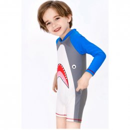 ชุดว่ายน้ำเด็ก Shark Fin (2ชิ้น ชุด+หมวก)(SW217)