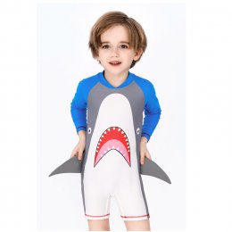 ชุดว่ายน้ำเด็ก Shark Fin (2ชิ้น ชุด+หมวก)(SW217)